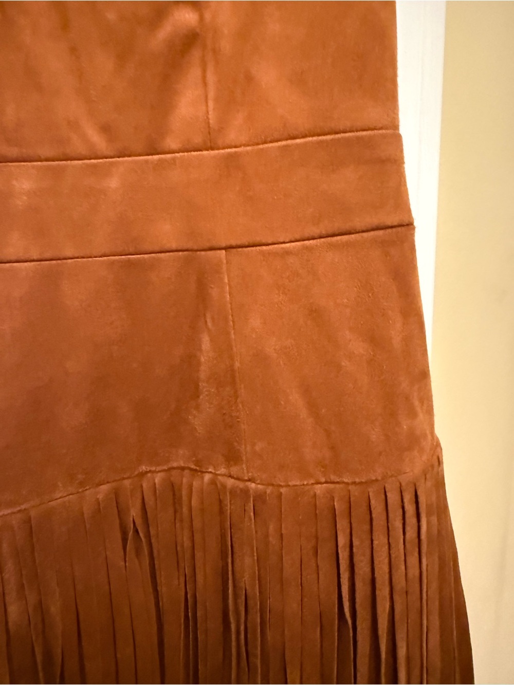Avec Les Filles Brown Suede Fringe Midi dress - Picture 3 of 7